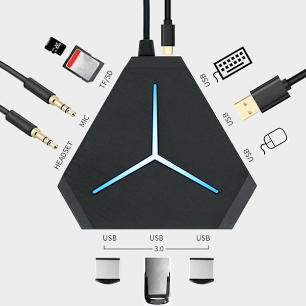 6 portar USB Hub Multi Splitter Expansion Adapter För PC Dator Laptop