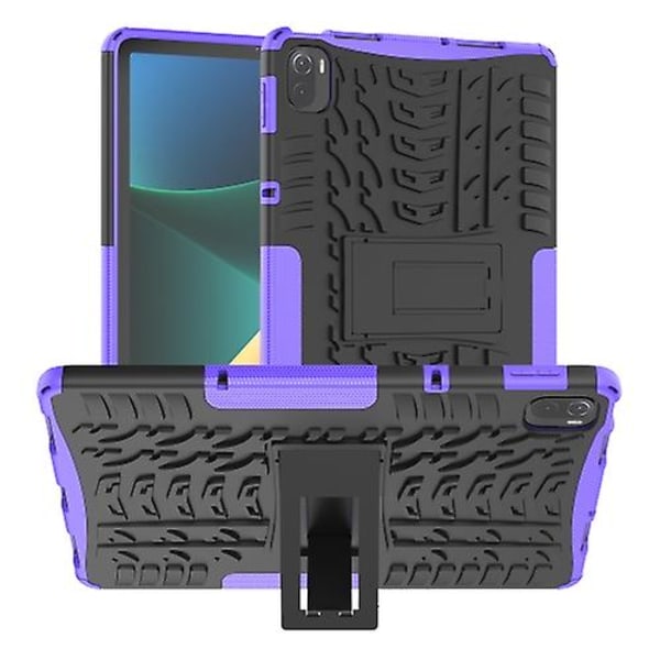 Dæktekstur Tpu + Pc stødsikker etui med holder til Xiaomi Pad 5/5 Pro Purple