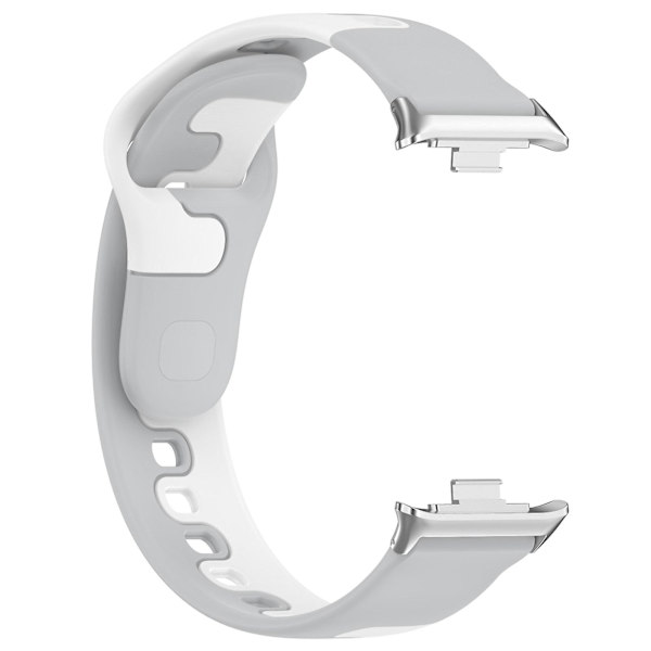 Silikoneurrem til Xiaomi Smart Band 8 Pro, dobbelt farve udskiftningsurrem Grey White