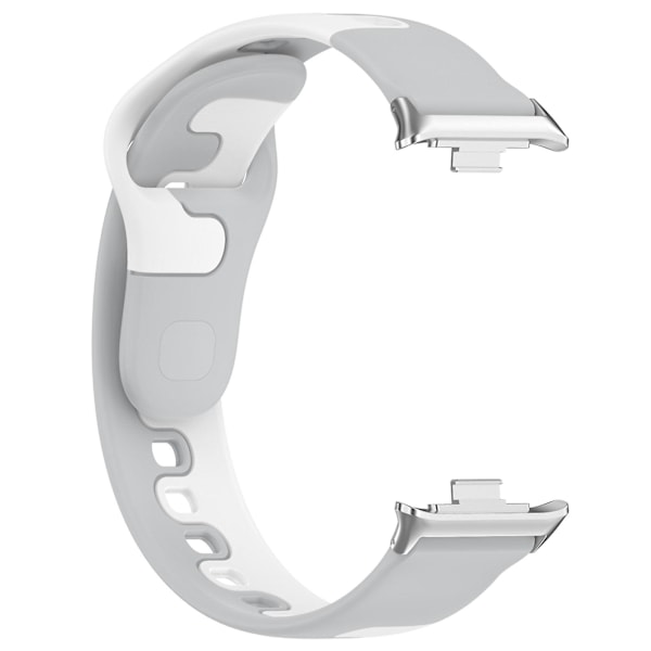 Silikonklokkearmbånd for Xiaomi Smart Band 8 Pro, dobbeltfarget erstatningsklokkearmbånd Grey White