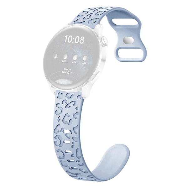 Leopardmönstrad design för Samsung Galaxy Watch3 45mm / Huawei Watch 4 Pro 22mm klockarmband Baby Blue