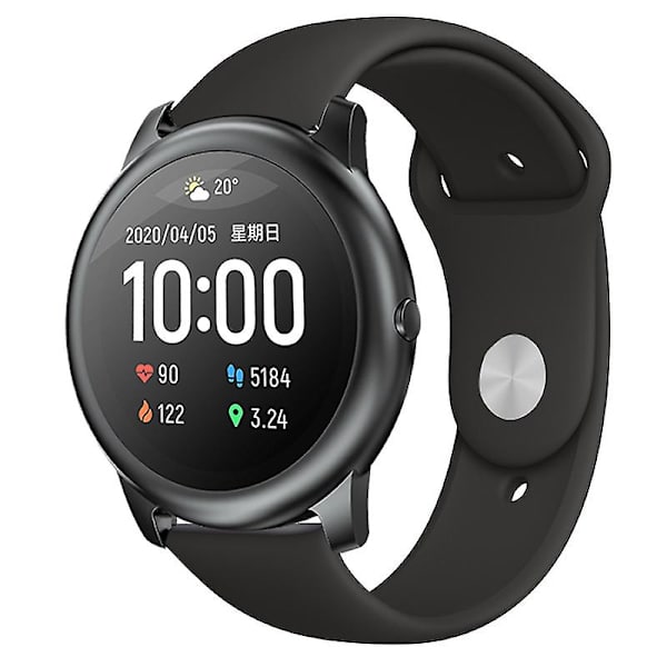 22mm silikoniälykelloranneke niittilukolla Xiaomi Haylou Solar -älykelloon Black A Other Smartwatch Model