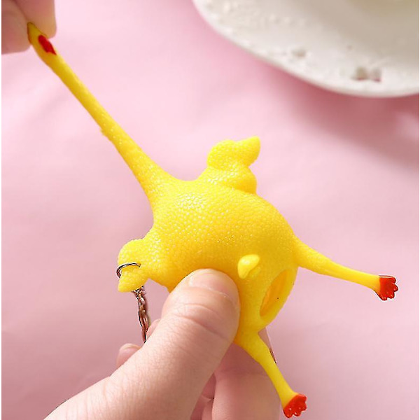 Mini 9 cm kylling og egg leketøy Stress Relief Legging Egg nøkkelring