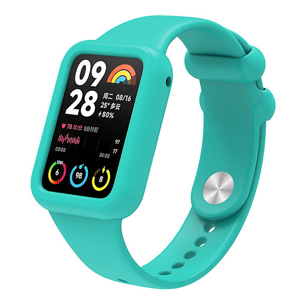 Blød silikoneetui til Xiaomi Smart Band 8 Pro, stødsikkert smartwatch-rammecover Mint Green
