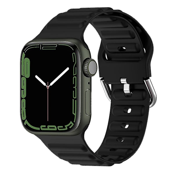 Håndleddsstropper for Apple Watch Ultra 49mm/SE/SE (2022) 44mm/Series 8/7 45mm/6/5/4 44mm/3/2/1 42mm Wave Black, Black A Apple Watch Ultra 49mm