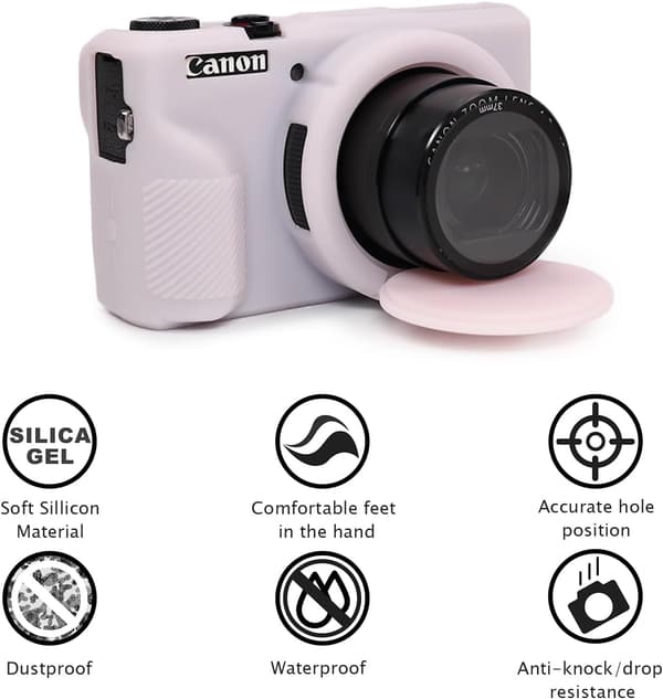 Etui - For Canon Powershot G7X Mark Iii Digitalkamera, Med Avtakbart Linsedeksel (Jelly Pink)