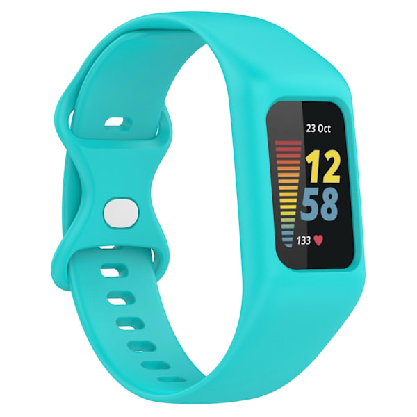 Integrer silikoneurrem til Fitbit Charge 6/5/4/3, urrem med etui Mint Green