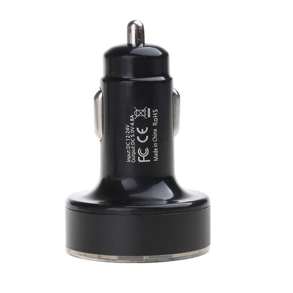 Bil Lastebil 4 Port USB Mini Lader Adapter For Mobiltelefon Med LED Voltmeter