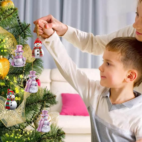 Adventskalender Snømann, 2D Akryl Nøkkelring, 24 Dagers Nedtelling 2
