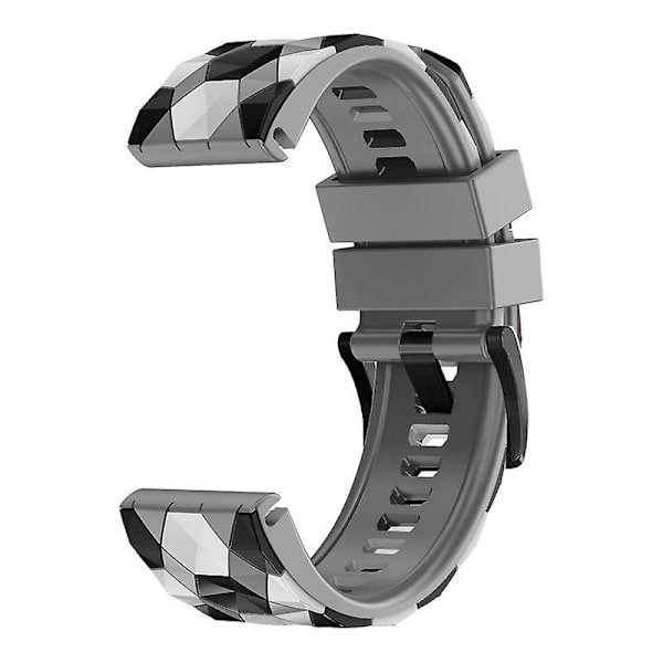 For Garmin Fenix 7/Descent G1/Epix Gen2 Silikone Urrem Fodboldmønster 22mm TPE Urrem Grey