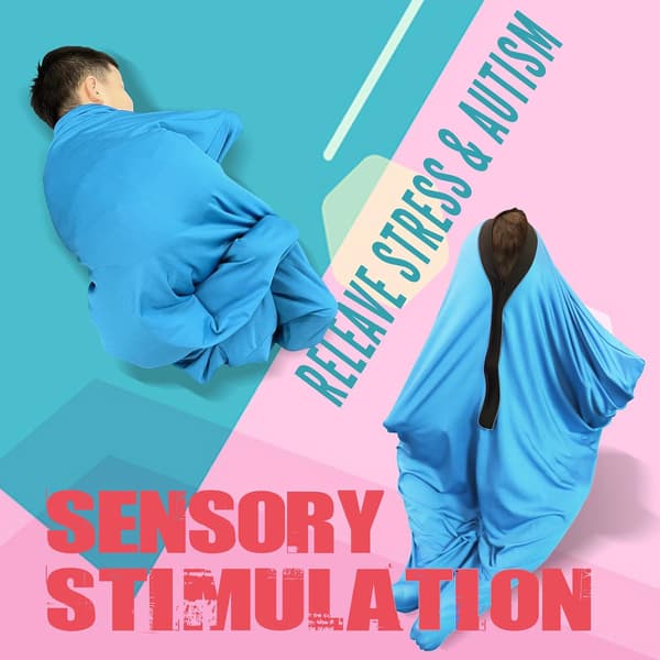 Strumpor - Sensorisk stretchkropp för att lindra stress, storlek M (himmelblå)