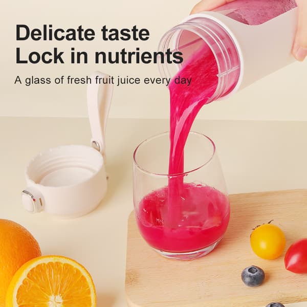 Juicer 600Ml Med 12 Rostfria Blad, Usb-C Laddning (Grå)