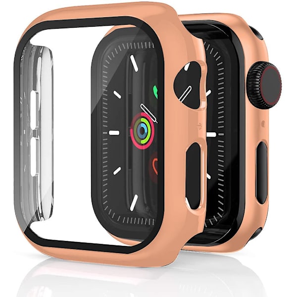 Glass+ cover Apple Watch case 44mm 40mm Iwatch 42mm 38mm näytönsuoja + puskuri Lisävarusteet Applewatch Series 5 4 3 Se 6 42mm series 321 rose gold