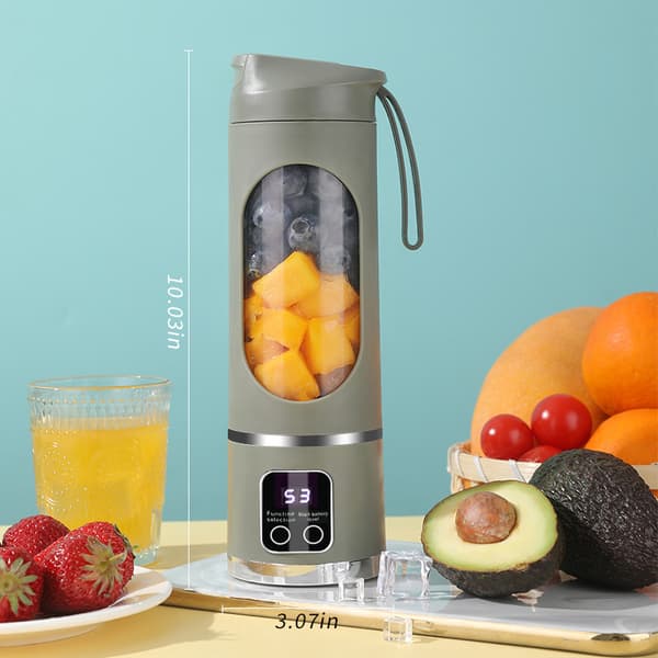 Juicer 16Oz/500Ml Med 12 Knive I Rustfrit Stål, Multi-Hastighedskontrol, 7.4V (Grøn)