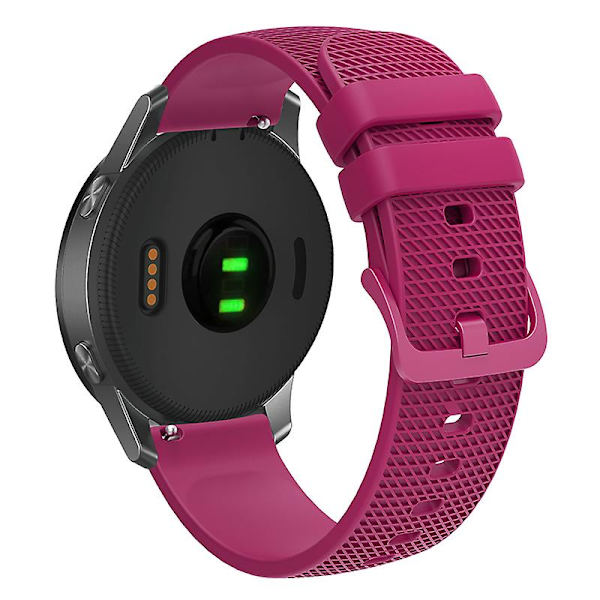 18mm ruudullinen silikonihihna Garmin Venu 3s / Forerunner 265s -kellolle Fuchsia