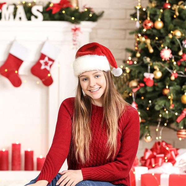 Led julehatt - glødende nisselue, juleferielue for voksne, unisex plysj komfort julehatter