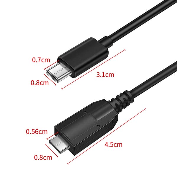 Adaptere USB Type-C til 14-bens OTG-kabel, til Panasonic DMC-ZS1(TZ6), DMC-ZS3(TZ7)