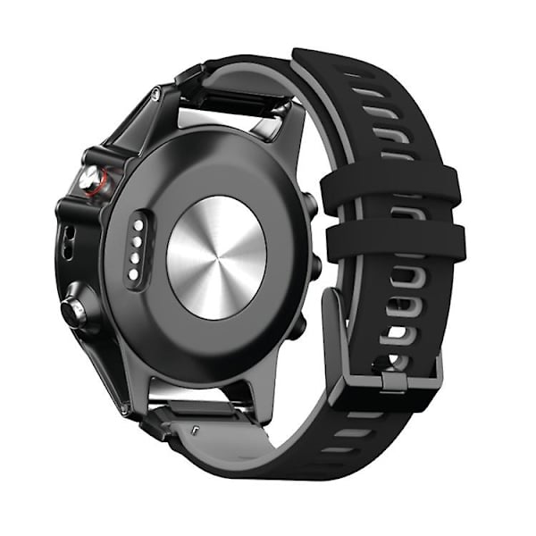 Til Garmin Fenix ​​7x To-farvet Silikone Quick Release Watch Band QFF Black Grey