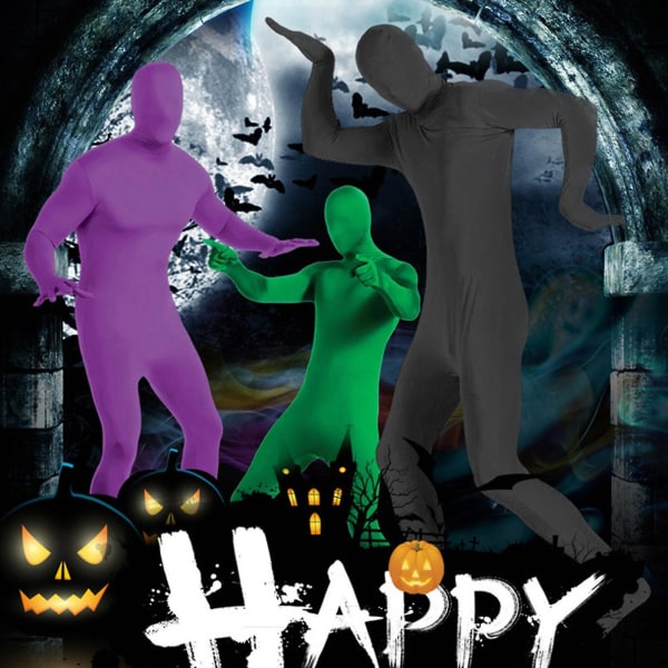 Spandex-dress Hel Jumpsuit, Voksen Herre Dame Tights Dress Halloween Kostymer 170cm Light blue