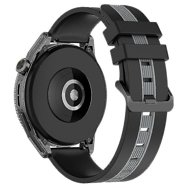 Til Huawei Watch GT 3 42mm/Watch GT Silikone Urrem Bredde 20mm Dobbelt Blød Rem Black Grey B Samsung Galaxy Watch 5