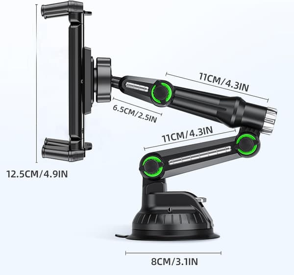 Bilholder Sugekoppholder, Justerbar Optimal Visning Med Forlengelse