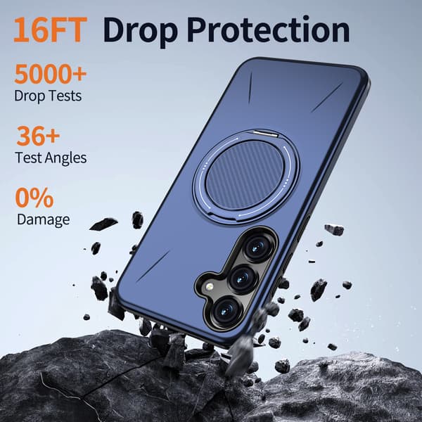 Etui til Samsung Galaxy S24, roterende støtteben TPU + PC Blue
