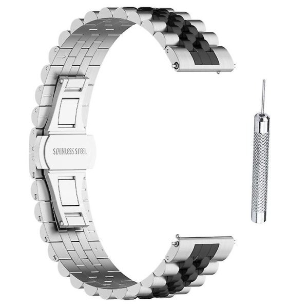 Metallurarmband Armbandsrem Andas svettsäker för Forerunner 965 Watch Silver black