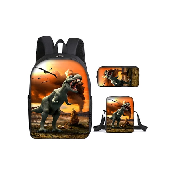 Dinosaur Student Ryggsekk Tredelt Sett-9