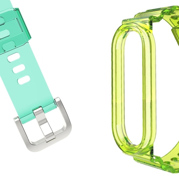 Tvättbart armband Mjukt band Bälte Svettsäkert för Mi Band 8 Smartwatch Armband Transparent yellow