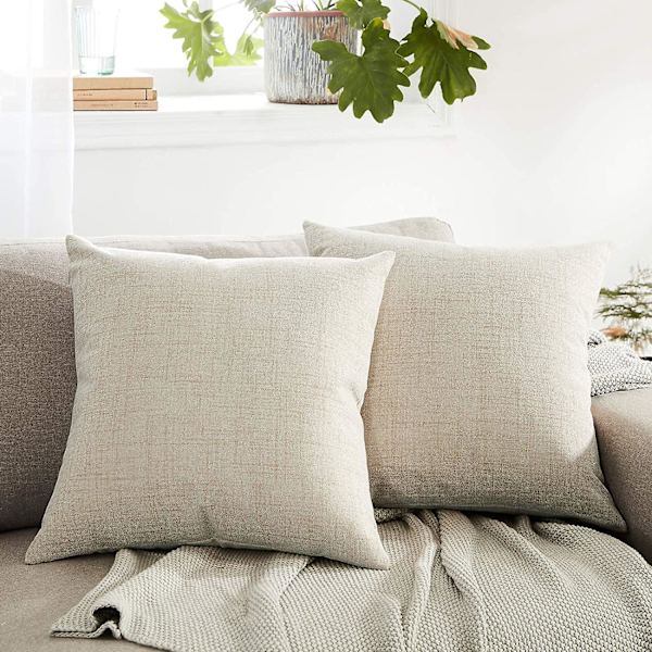 Utomhuskuddar för utemöbler Vattentäta kuddfodral Fyrkantiga Trädgårdskudde Bondgård Linne Sängkuddsöverdrag Skal för uteplats Tält Soffa 18x1 Cream 18 * 18 Inch