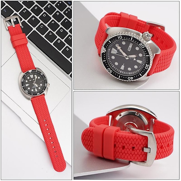 For Huawei Watch GT 4 46mm/ 4 Pro/ 4 41mm Gummirem for klokke 22mm Erstatningsrem Orange Black