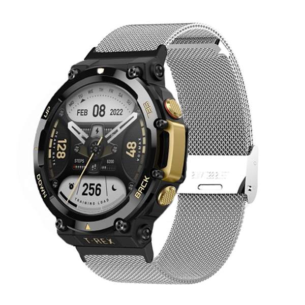 För AmazfitT Rex 2 Justerbar Metal Loop Strap Armband för Smart Watch Armband Silver