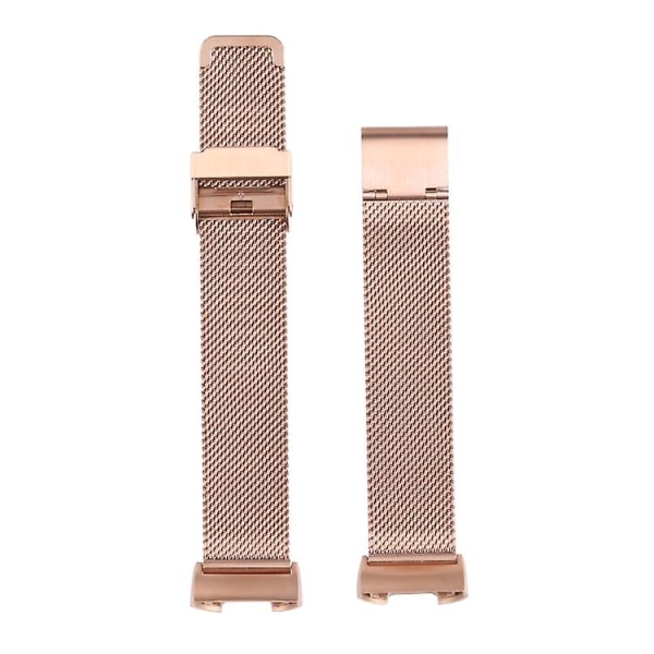 For Fitbit Charge 4 Double Insurance Buckle Milanese Watch Band FDT Rose Gold