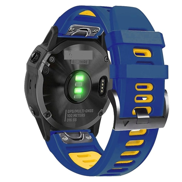 26 mm watch för Garmin Descent Mk2 Midnight Blue Yellow