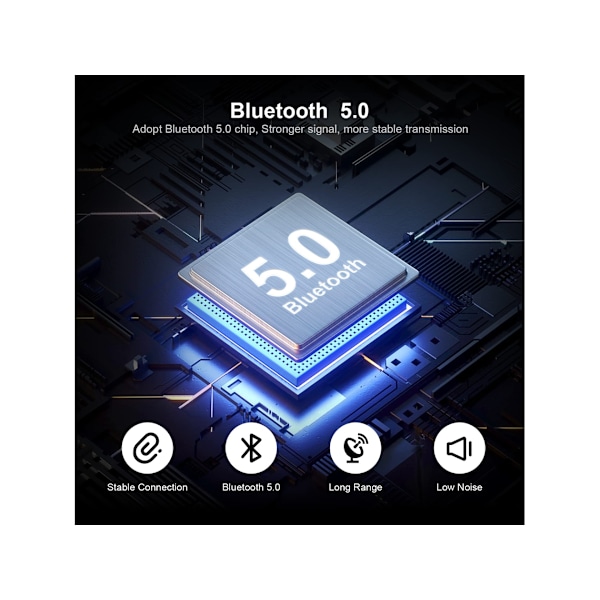 Bluetooth Aux Biladapter med Håndfri Opkald, Dobbeltforbindelse og Op Til 18 Timers Afspilningstid - .