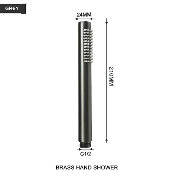 Håndholdt brusehoved i messing rundt håndholdt badekarsprinkler hvid/børstet guld/krom/grå/mat sort brusesprøjte til badeværelset Grey shower only
