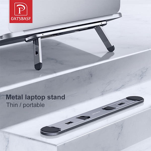 Bärbar datorställ för MacBook Air Pro Support Surfplatta Bärbar bärbar bärbar datorställning Mini Riser Vikbar bärbar bärbar datorhållare kylfäste grey