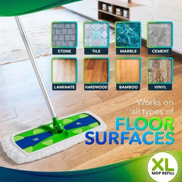 4 stk. Ekstra store gjenbrukbare moppepute-refiller 4pcs