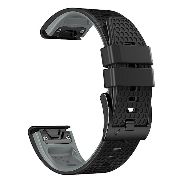 Dot Texture Watch Band til Garmin Fenix 7 / Forerunner 965 / 955 / 945 / 935, Blød Silikon Dual-farvet Rem Black Grey