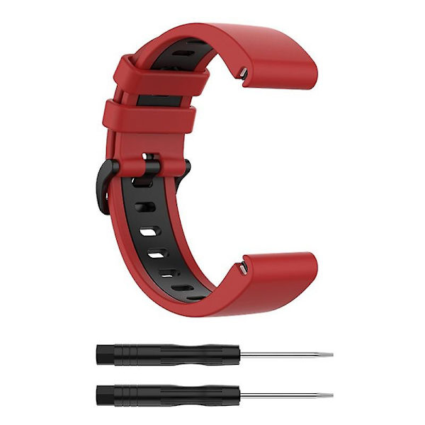 Silikonarmbandsbälte för Fenix ​​7X Watch Soft Strap Loop Armband Red black