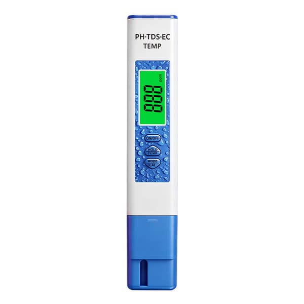 Vannkvalitetsmåler, 4-i-1 PH/TDS/EC/Temp-måler Blue