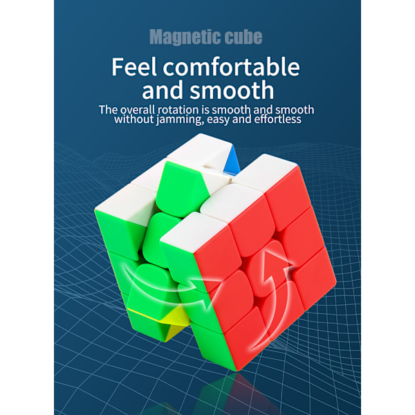Hurtigkube-sett, Klistremerkefrie Magiske Kuber Samling 4-delt Fremoverroterende Rubiks kube