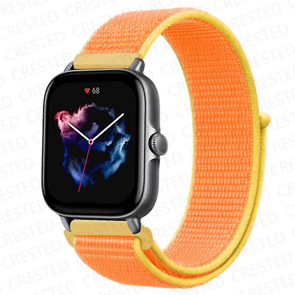 20 mm 22 mm watch för Amazfit Gts/2/2e/4/3/mini Gtr 4/2/3/ pro 47 mm Stratos 3 nylon Pulseira Correa Amazfit bipsband 20mm Light yellow 40