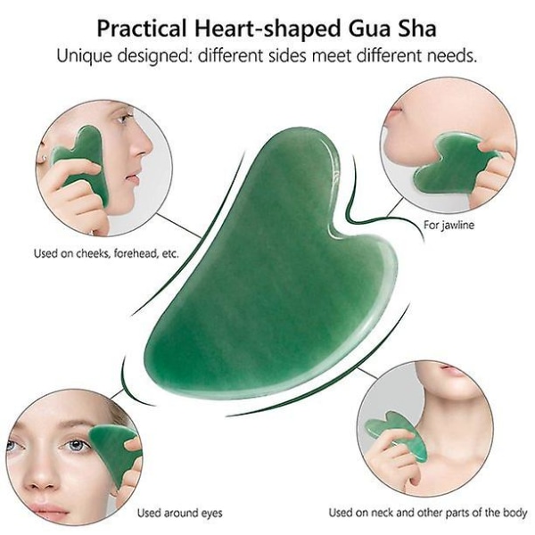 Gua Sha Facial Tool For Self Care Massasje For Face Body Treatment Green