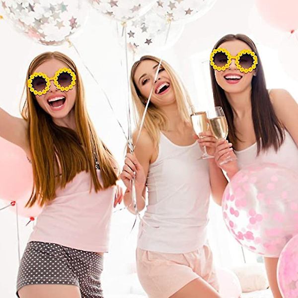Retro Daisy Solbriller For Dame Blomster Runde Mote Disco Festival Solbriller-26 style 3