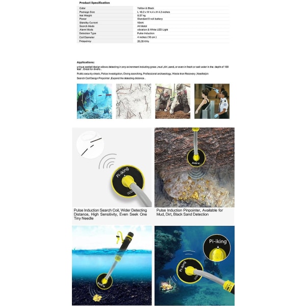 PI-iking 750 metalldetektor 30M undervanns metalldetektor Pinpointer Pulse Induction Technology (PI)