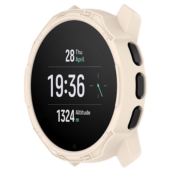 For SUUNTO 9 Peak/9 Peak Pro Anti-dråpe klokkeetui TPU beskyttende ramme Beige