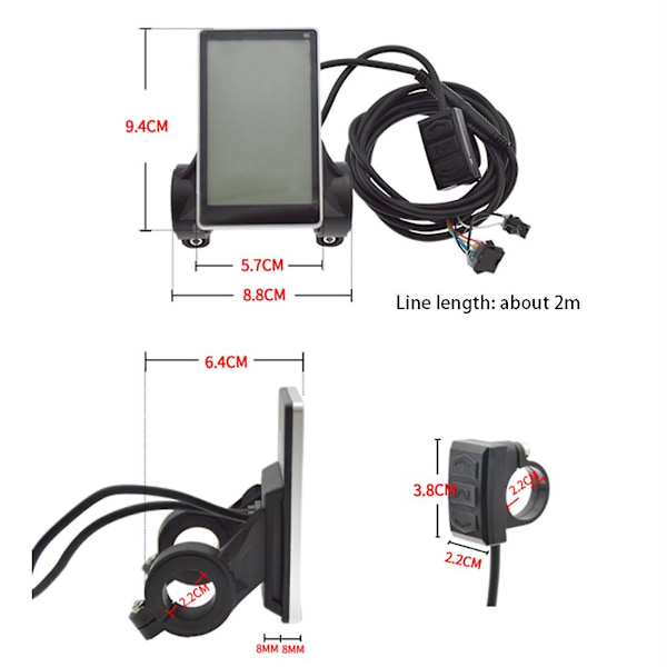 36-60v Plast Elektrisk Lcd M5 Display Meter Display Smart Kt Sykkel