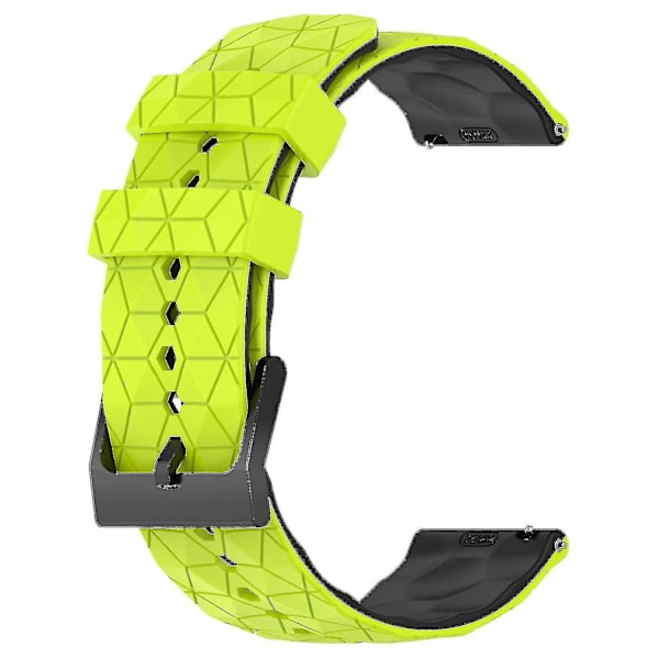 Fodboldmønster Dual-farvet 22mm silikoneurrem til Huami Amazfit GTR 4 46mm Black, Lime Black I Garmin Forerunner 255