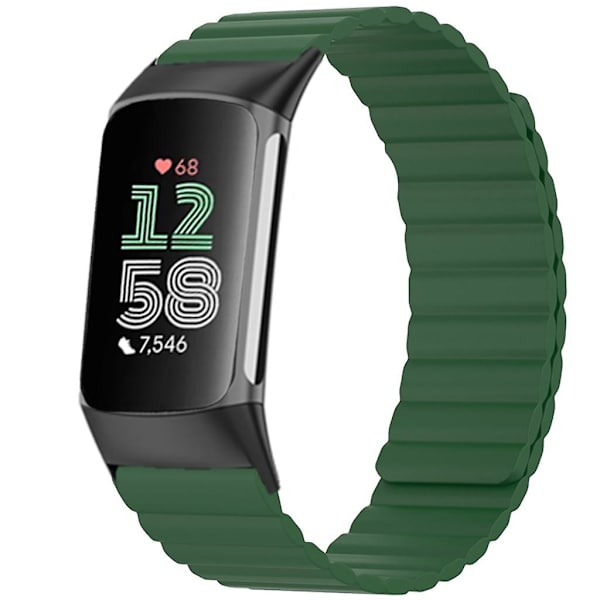 Soft Loop for Charge 6/5 Smartwatch Snabbkopplingsarmband magnetiskt armband Army green